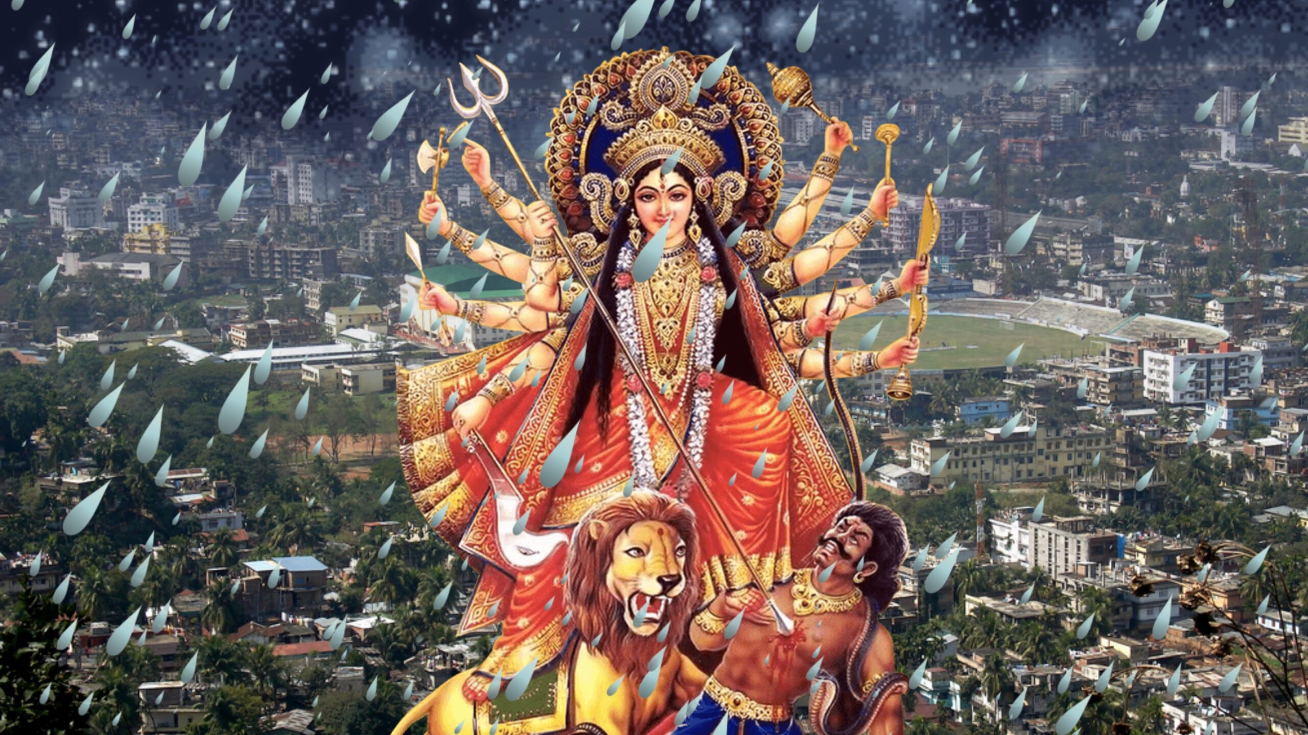 গুৱাহাটীত হোৱা ধাৰাসাৰ বৰষুণে আগন্তুক দুৰ্গা পূজাৰ উৎসৱ ম্লান কৰিব পাৰে